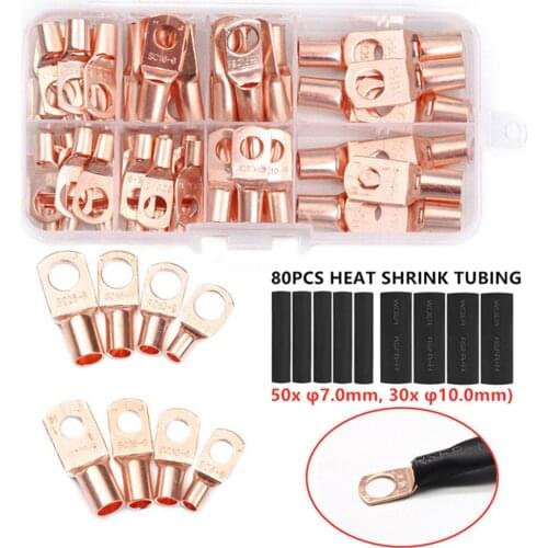 60pcs Copper boxed ring terminal block Copper nose terminal lug series peephole