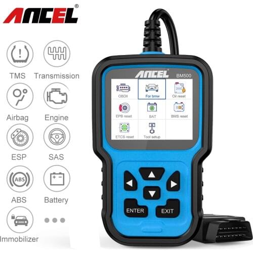 ANCEL BM500 OBD2 Automotive Scanner Professional Code Reader EPB SAS SRS TPMS Reset Obd 2 Auto Diagnostic Tool for BMW
