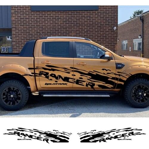 For Ford Ranger Raptor Wildtrak Pickup Door Side Stickers Truck Graphics Splash Decals Vinyl Film Decor Cover Auto Accessories