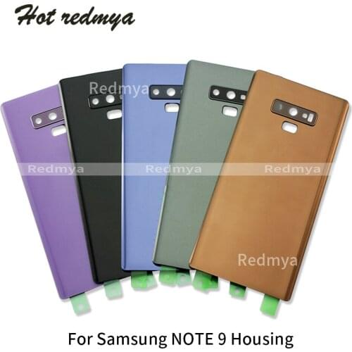 For Samsung Galaxy Note9 Note 9 N9600 SM-N960F Phone Rear Battery Door Glass Housing Back Cover Cases+Camera Lens with Tools