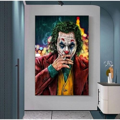 Joker Street Graffiti Funny Canvas Painting Wall Art Posters And Prints On The Wall Art Picture For Living Room No Frame