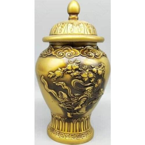 European Pure Copper Vase Retro Figure Relief Decor Living Room Flower Vase TV Cabinet Dried Flowers Organizer Home Decoration