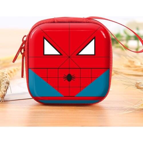 Marvel Figures Captain America Anime Figure Square Purse Avengers Toy Spiderman Wallet for Children Birthday Gift Handle Bag