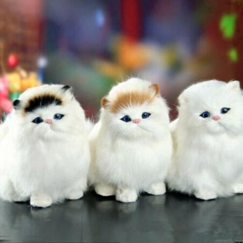Simulation Cat Plush Toy Sound Lovely Cat Plush Stuffed Doll Gifts Home Office Desktop Decor Crafts Ornaments Photo Props