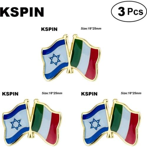 Israel & Italy Lapel Pin Brooches Pins Flag badge Brooch Badges