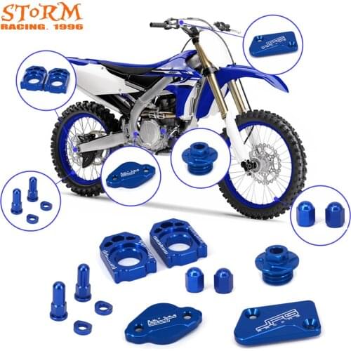 Motorcycle Brake Fluid Reservoir Cover Axle Block Set For YAMAHA YZ125 YZ250 YZ250F YZ450F YZ125X YZ250X WR250F WR450F YZ250FX