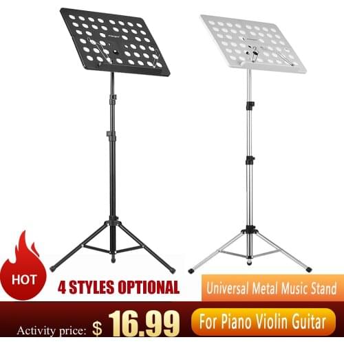 Metal Collapsible Sheet Music Score Tripod Stand Holder Bracket with Water-resistant Carry Bag for Electric Guitar Piano Violin