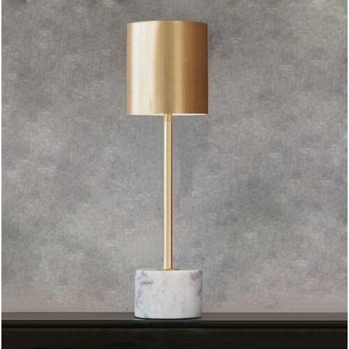 Metal marble element golden rose gold personality simple model room study bedroom decoration table lamp