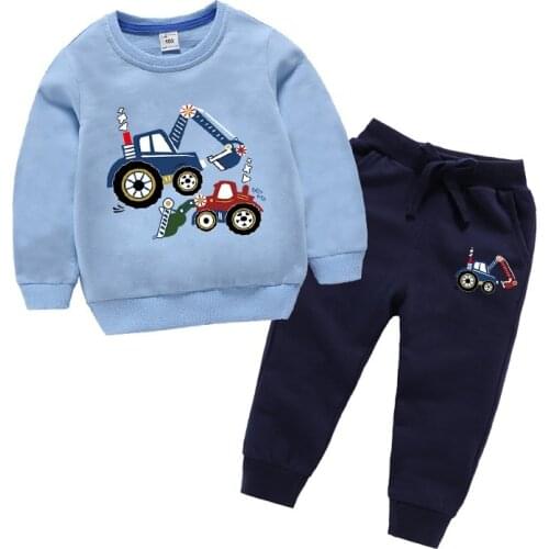 Spring Autumn Fashion Baby Cartoon Pullover Tops Outwear Suits For Kids Long Sleeve Sweatshirts + Pants Children Clothes Sets