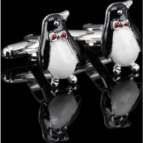 High Quality Cuff link Cufflink for Mens Luxury Fashion Animal Jewelry Penguin Cufflinks Business Suit Shirt Button Pin Gifts