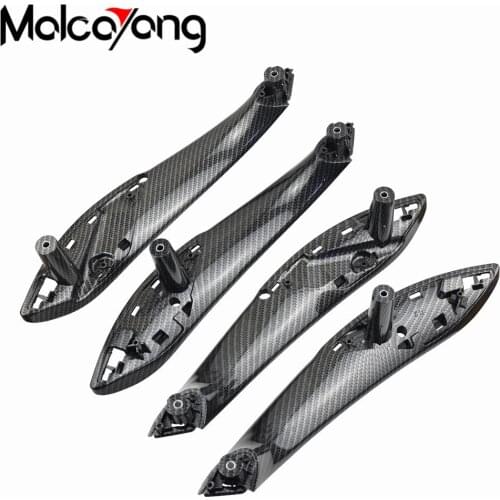 Car Interior Door Handle Pull Trim Cover For BMW F30 F31 F32 F33 F34 F35 F36 F80 Left Right Inner Panel Carbon Fiber