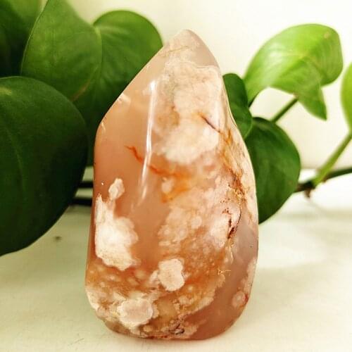 Natural stones crystals Sakura agate flame home decoration stone chakra healing crystals