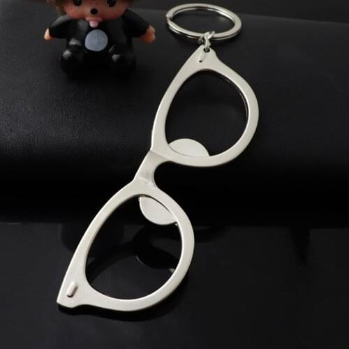 New Arrival Keychain Multifunction Portable Bottle Opener Creative Glasses Shape Design Metal Jewelry Gift Keyrings Dropshipping