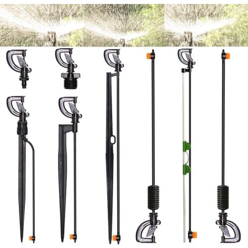 Greenhouse Adjustable Sprinkler 360° G Leaf-Typed Nozzles on Stake Sprayer Irrigation Assembly Garden Plants Lawn Watering Drip