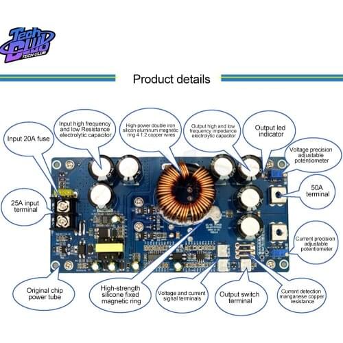 800W High Power DC Step-Down Output 30A Constant Voltage Constant Current Adjustable Input Voltage Module Power Supply
