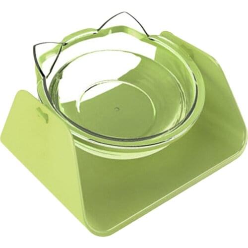 Raised Cat Bowl 15 Degrees Tilted Transparent Pet Feeder Food Dish Water Bowl for Cats Small Dogs