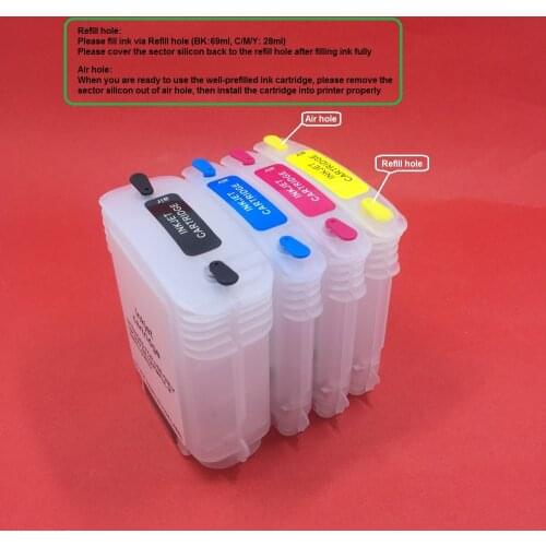 YOTAT 1set empty Refillable ink cartridge for HP88 HP88 printer Officejet Pro K550 K550dtn K550dtwn K5400dn K8600 L7580 L7590