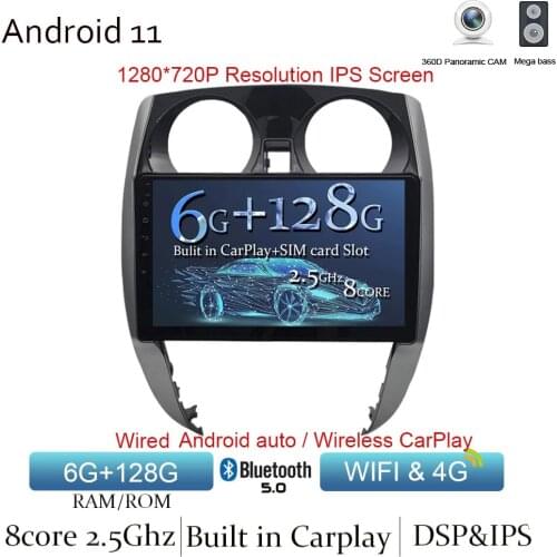 Receiver DSP For Nissan Note Car Multimedia Player Radio Coche Gps Navigation Android 11.0 Octa Core 6+128G