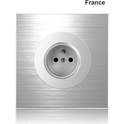 86 type Europe UK Germany France Grey aluminum alloy Socket 1 2 3 4 gang 1 2way Press Switch Industry household