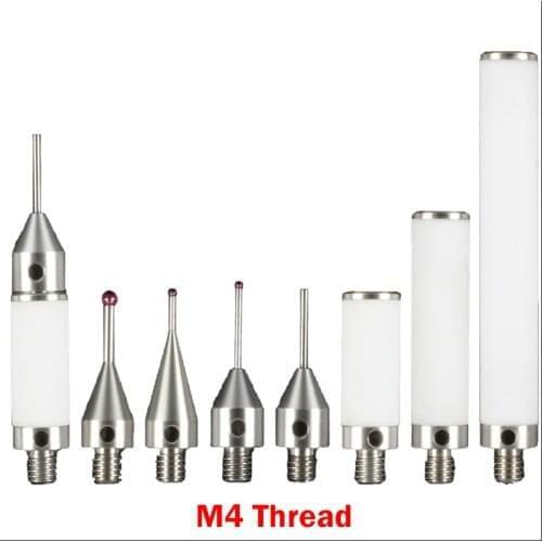 1mm 2mm OD M4 Thread 20mm Length Ruby 3D Three Dimensional Gauge Meter Coordinate Measuring Machine Tool CMM Tip Probe