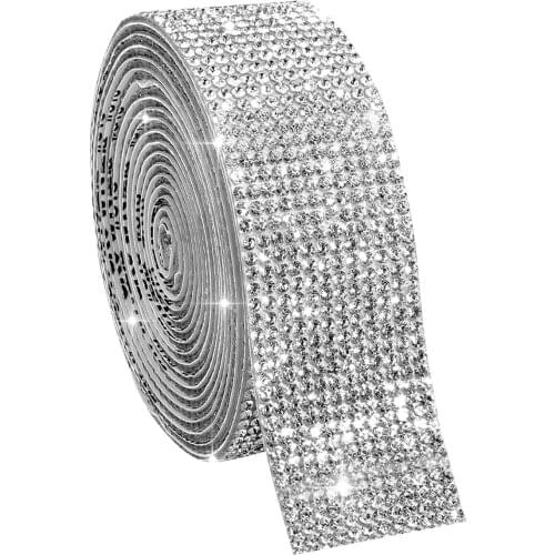 Self Adhesive Crystal Rhinestone Sticker Diamond Ribbon DIY Sticker Rhinestones for Arts Crafts, DIY Event Car Phone Decoration