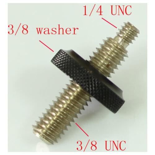 3/8" male to 1/4" Male Threaded with big 3/8 female nut fr tripod and camera