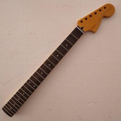 Big head Full scalloped Guitar Neck Replacement 22 Fret Maple ST style Rosewood inlay yellow