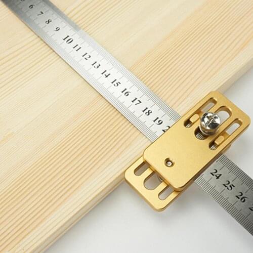 Woodworking Scribing Locator Steel Ruler Positioning Block Gauge Carpenter Tools Suitable For All Kinds Of Steel Rulers