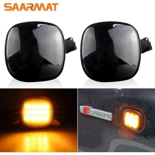2pcs CANbus LED Smoke Lens Side Marker Flashing Indicator For Audi A3 A8L A4 8D A4 S4 B5 Dynamic Flowing Water Turn Signal Light