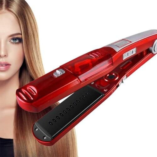 Pro Steam Straightening Hair Irons Automatic Straight Hair Electric Flat Iron Straightener Temperature Display Ceramic Hair Tool