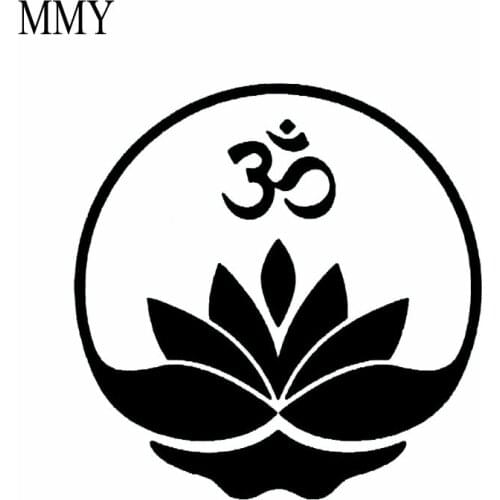 5" Wide Lotus with Aum Om Symbol Funny Vinyl Decal Sticker Car Stickers Window