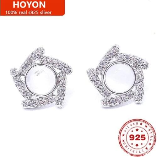 100% S925 Sterling Silver Opal Five-pointed Star Stud Earrings For Women Simple Fashion Rose Gold White Gold Earrings Fine Jewel