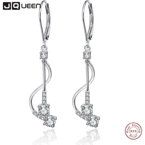 925 Silver Earrings Wedding 0.45ct S-shaped Diamond Zircon Earrings Ear Studs for Wedding Engagement Party
