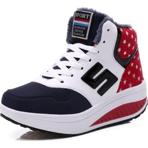 Winter Ankle Boots Women Warm Thick Plush Women Sneakers Female PU Leather Sneakers Fur Cotton Shoes Women Casual Martin Boots