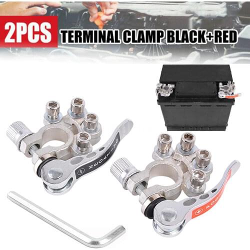 1 Pair 12V 24V Automotive Car Top Post Battery Terminals Wire Cable Clamp Terminal Connectors Car Accessories for Boat Race Car