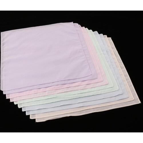 10pcs Pure Cotton Colorful Handkerchiefs Women Men Hanky DIY Pocket Square Hankies Kerchiefs for Wedding Eating Food Exercise