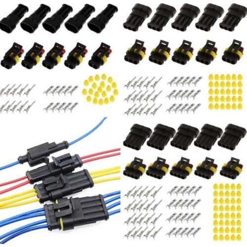 15 Kits 2+3+4 Pins Way Car Auto Sealed Waterproof Electrical Wire Connector Plug