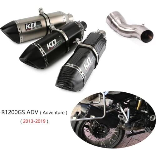 2013-2019 R1200GS/R1200GS ADV Slip-on Exhaust Set Motorcycle Mid Link Pipe 51mm Muffler Tips Reserve Catalyst Stainless Steel