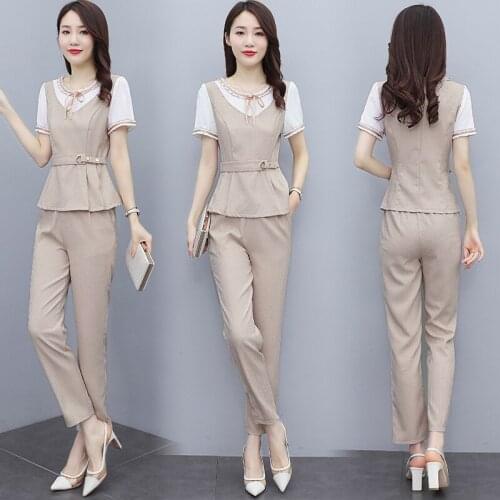 2021 casual fashion wide-leg pants two-piece suit pastel top&pants set high waist Clothes for Women