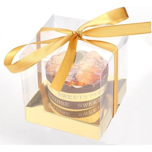 24 Pcs 1 Bag Lightweight Packing Boxes Cupcake Boxes Dessert Boxes with Ribbon