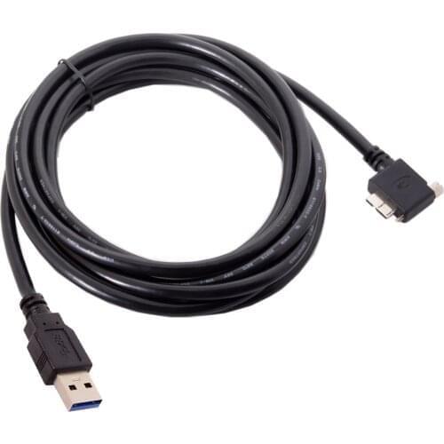5m 90 Degree Right Angled Micro USB Screw Mount to 3.0 Data Cable for Industrial Camera