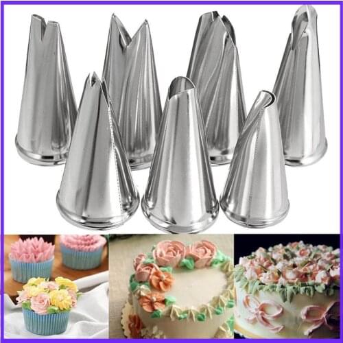 7 Pcs/lot Decorating Tip Set Leaves Cream Metal Stainless Steel Icing Piping Nozzles Cake Decorating Cupcake Pastry Tools