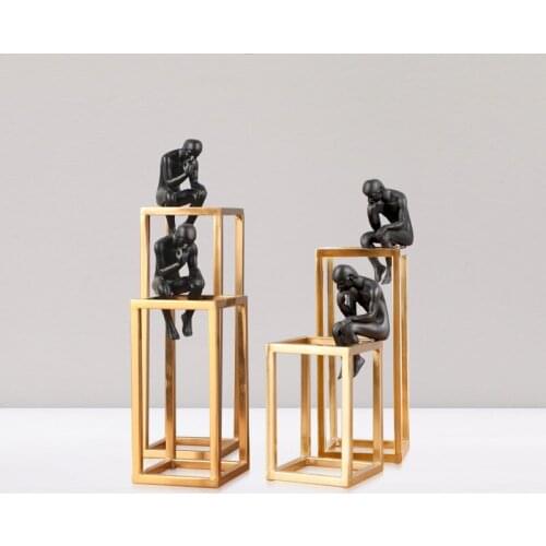 HOME DECORATION ACCESSORIES MODERN CREATIVITY MINIMALISM THINKING MAN DECORATION CRAFT MINI FIGURES HOME DECOR PEOPLE MINIATURES