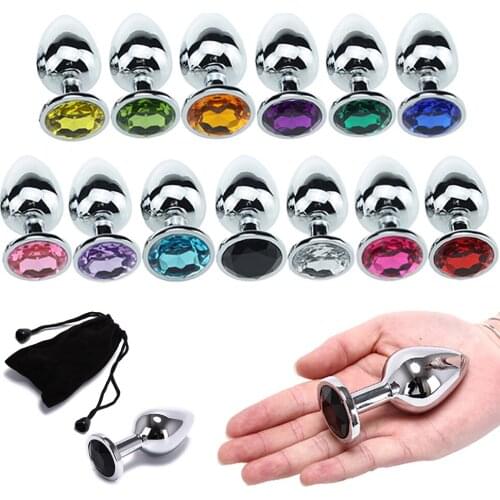 1PCS Small Size Metal Crystal Anal Plug Stainless Steel Anal Butt Plug Sex Products Butt Plug Sex Toys Products For Men Couples