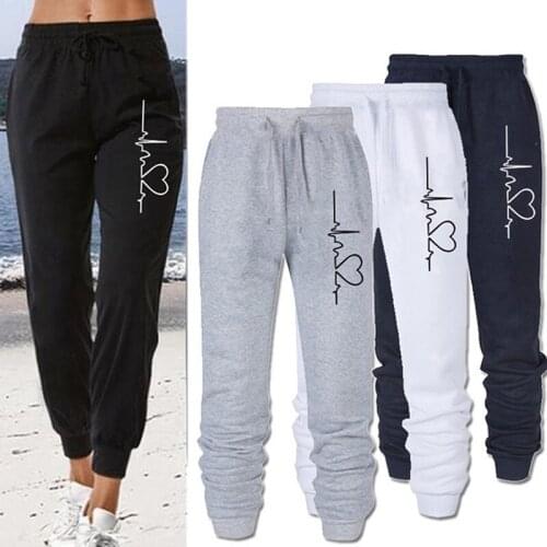 High Waist Loose Sweatpants Trousers Winter Autumn Womens Joggers Sweat Pants Printed Long Pants