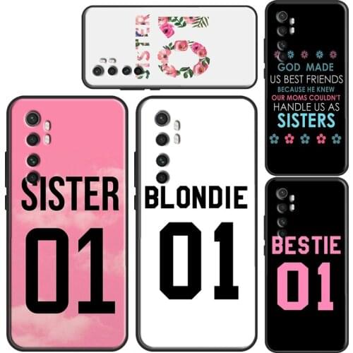 Bestie Sister 01 02 Best Friend Phone Case For POCO X3 Pro M3 F3 Cover For Xiaomi Mi Note 10 Lite Mi 11 Ultra 9T 10T Pro