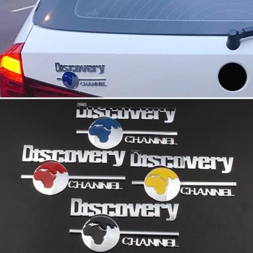 For Discovery Earh Channel Decal for Jeep Cherokee Land Rover Dodge BMW Nissan Skoda Toyota Honda Chrome Sticker 3D Auto Styling
