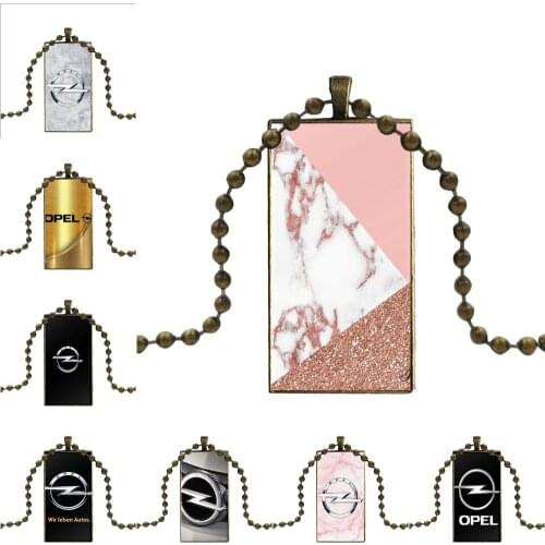 For Women Gifts Boy Car Opel Astra Logo Marble Print Glass Pendant Galaxy Pendant Necklace Women Bronze Plated Necklaces Jewelry