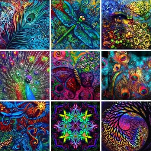 EverShine Diamond Painting Mandala Cross Stitch Diamond Embroidery Animals Picture Rhinestones Butterfly Handmade Hobby Gift