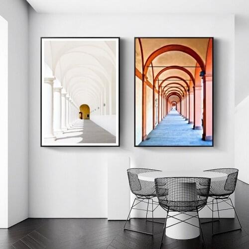 Goth Church Corridor Europe Posters And Prints Morocco Wall Art Canvas Painting Wall Pictures For Living Room Decoration